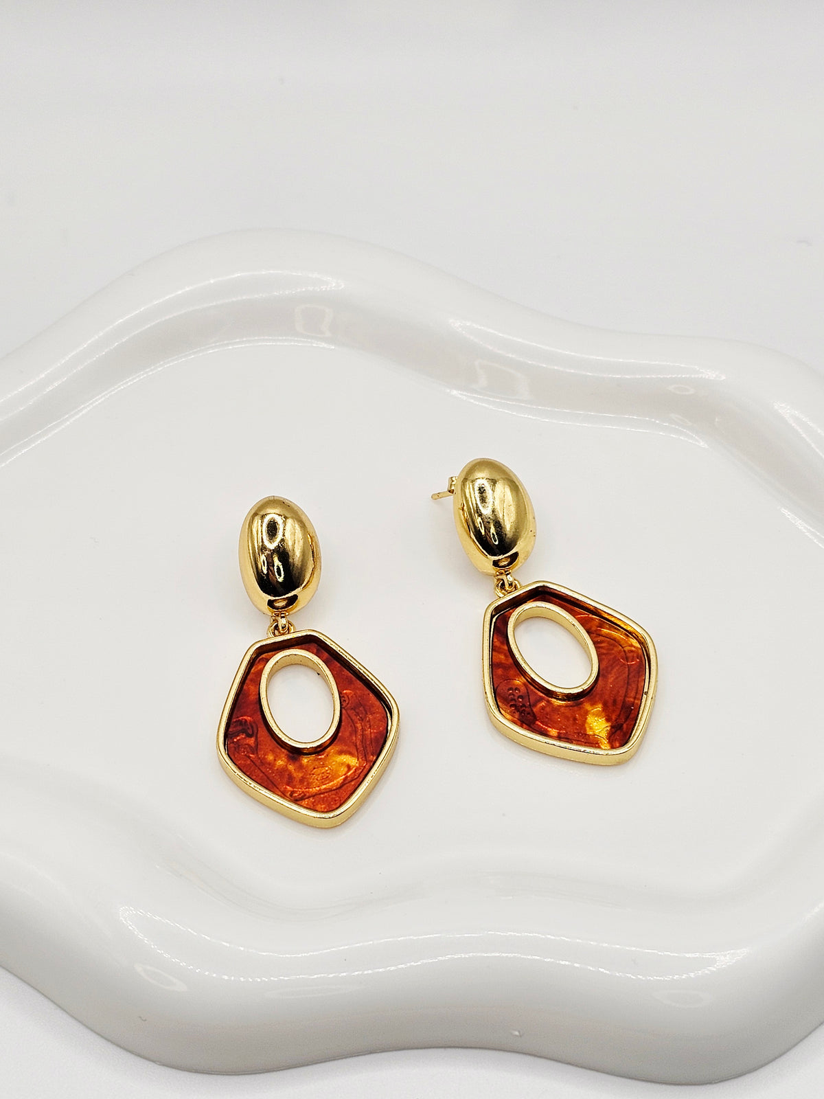 Geometric Dangle Stud Earrings