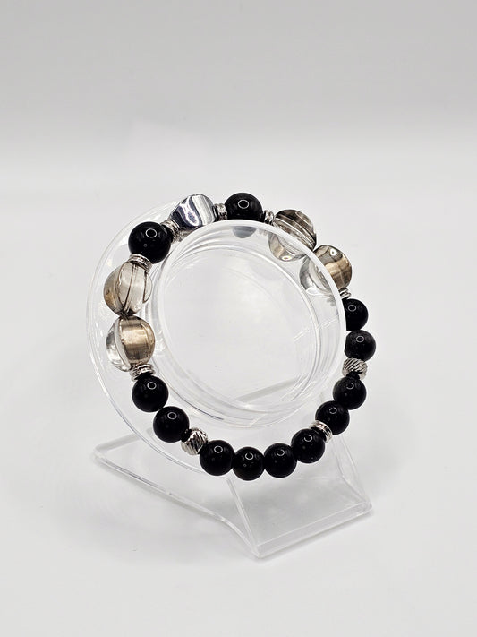 Clear White Crystal Glass Bracelet