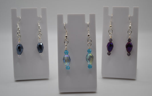 Light blue crystal drop earrings