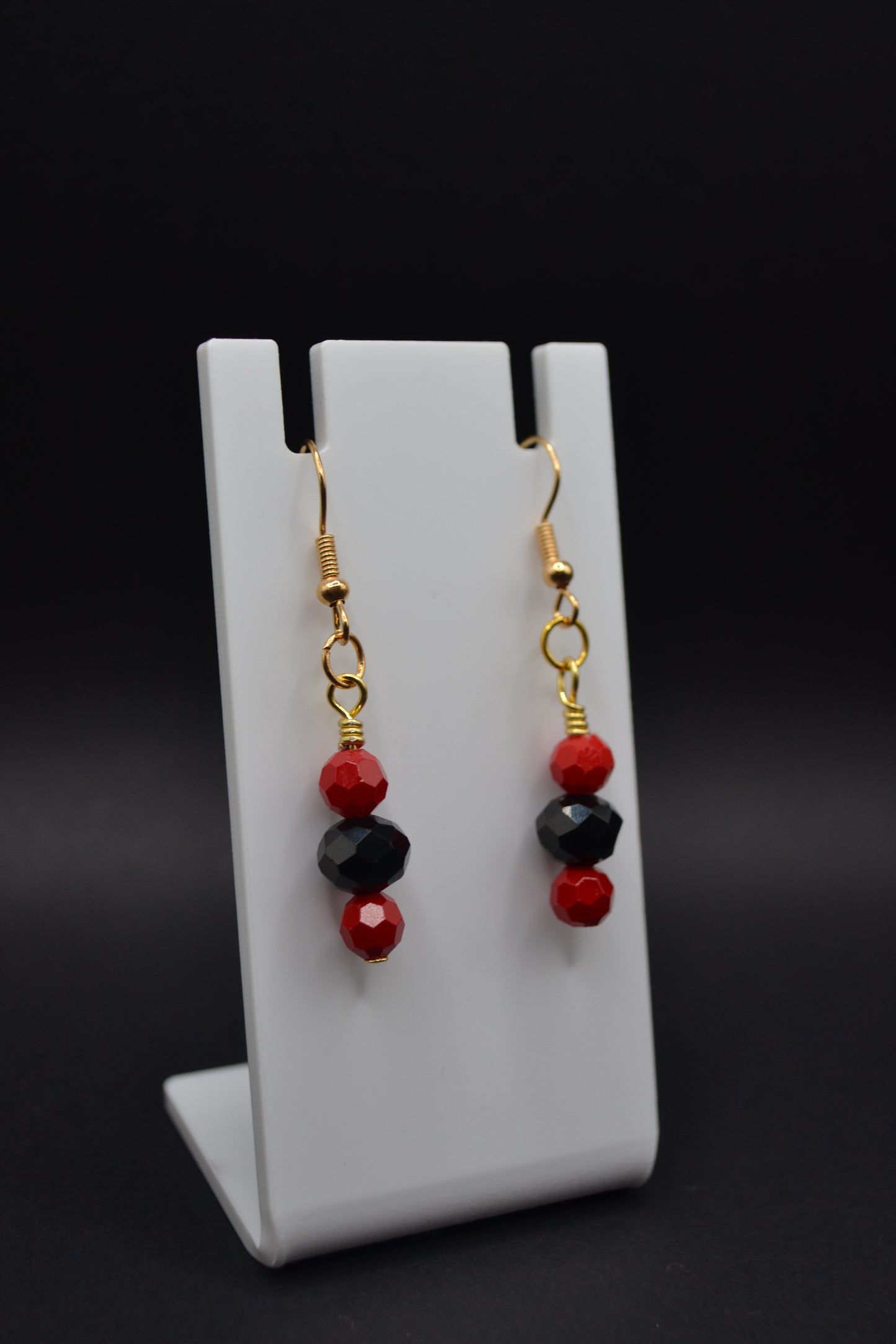 Red and black earrings