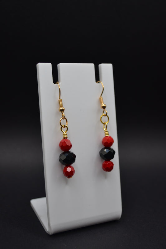 Red and black earrings