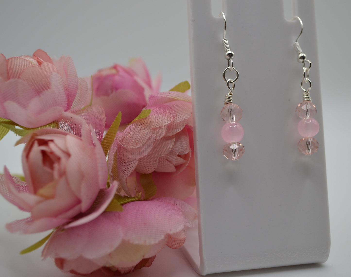 Pink dangle earrings