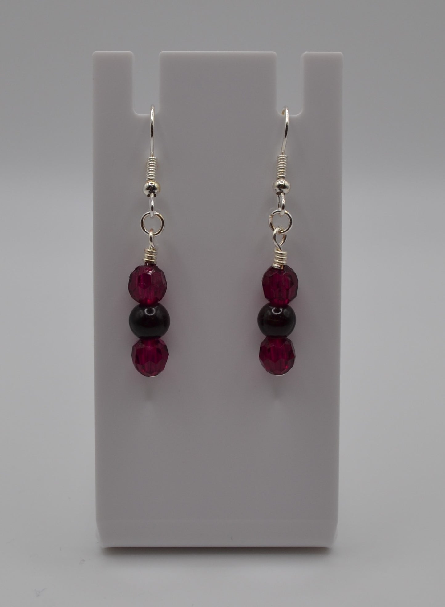 Deep purple and black earrings