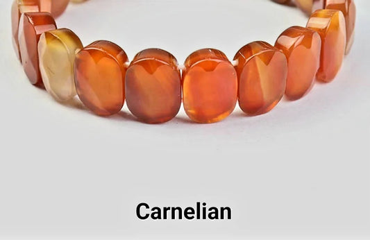 Facted rectangle stone oval beaded bracelets