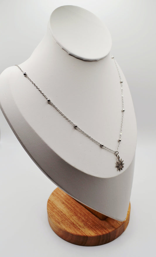 Spiral sun pendant necklaces