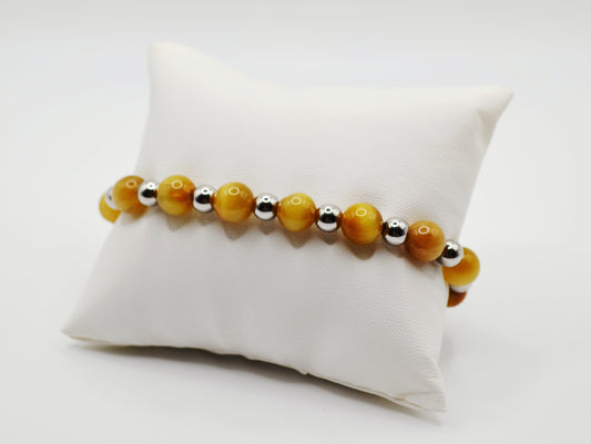 Golden tiger eye bracelet edition two silver