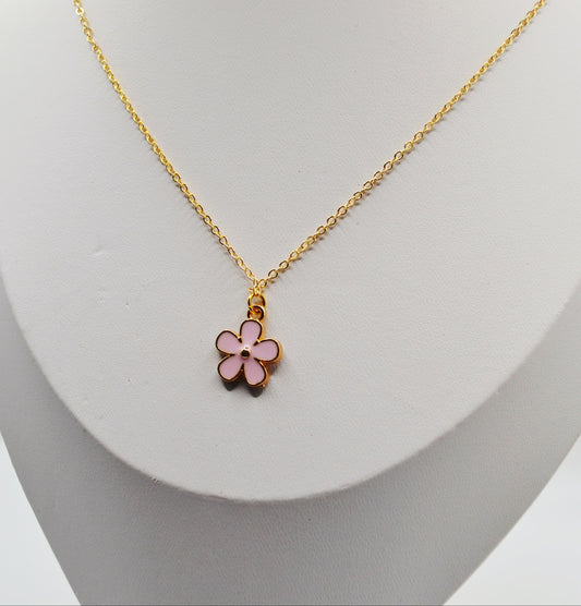 Pink daisy necklace