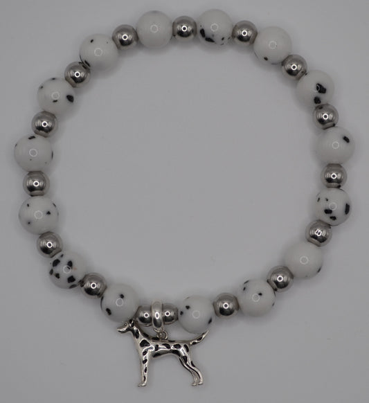 Silver edition of dalmatian charm bracelet