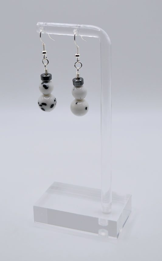 Dalmatian rondelle earrings
