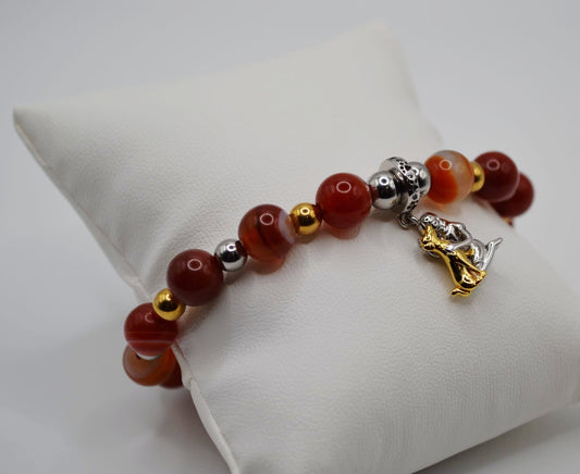 Vizsla dog and girl charm bracelet addition two