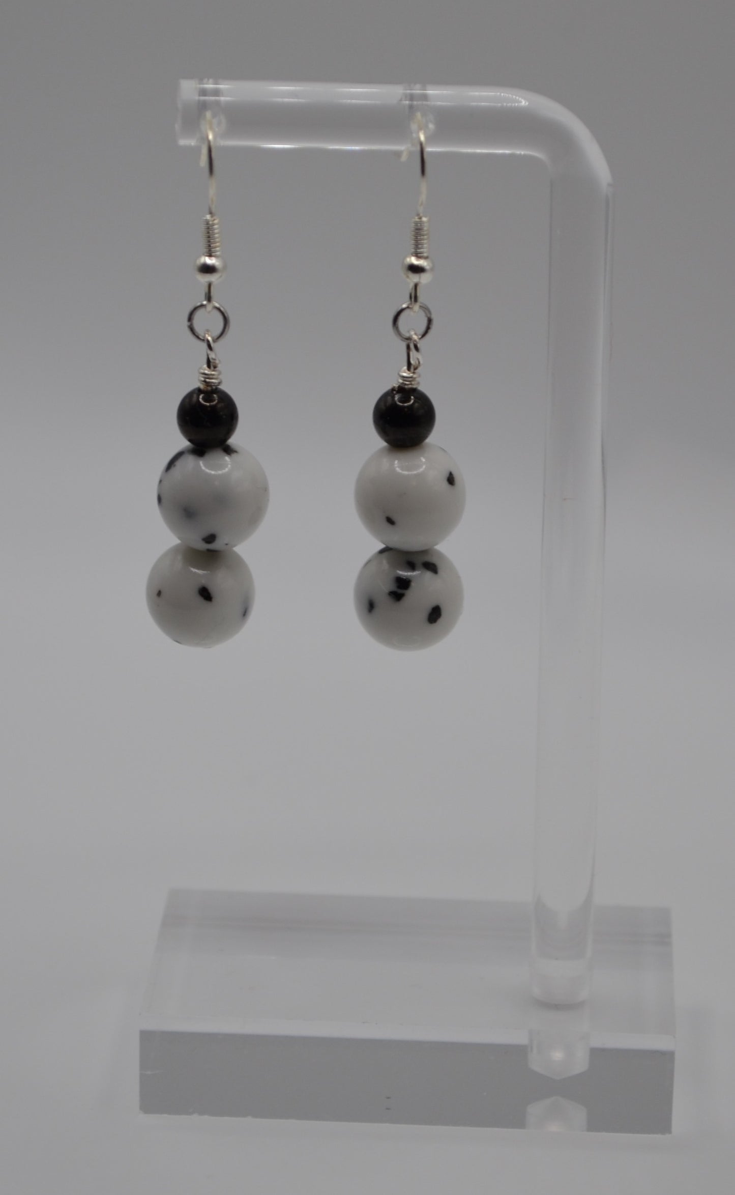 Black dalmatian earrings