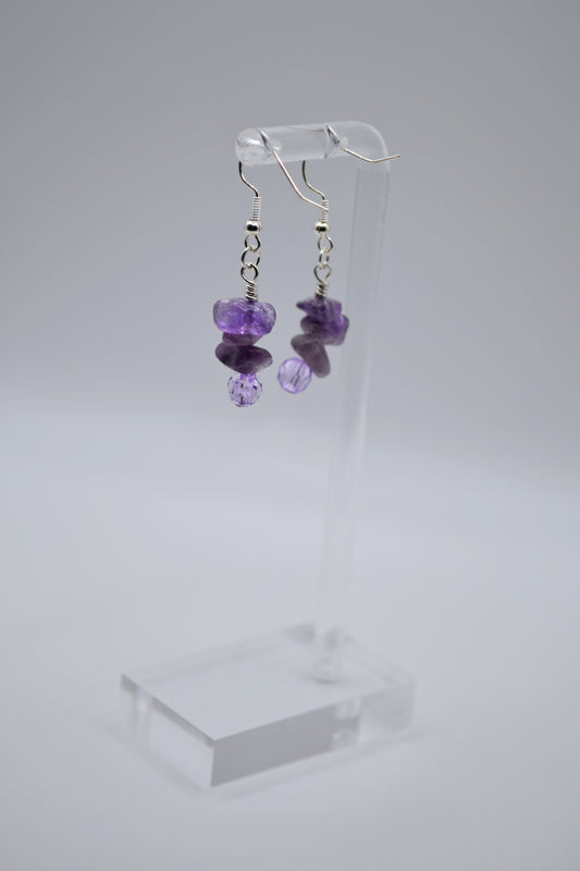Amethyst natural stone earrings