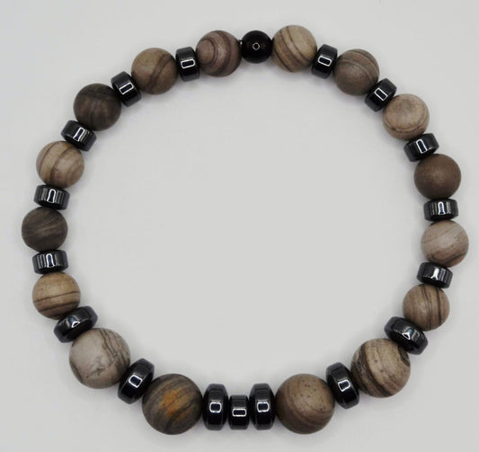 Weimaraner rondelle beaded bracelet