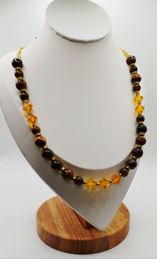 Tiger eye beaded necklace