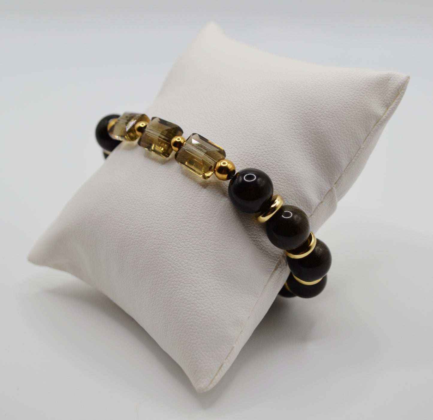 Rectangle faceted glass beaded bracelets