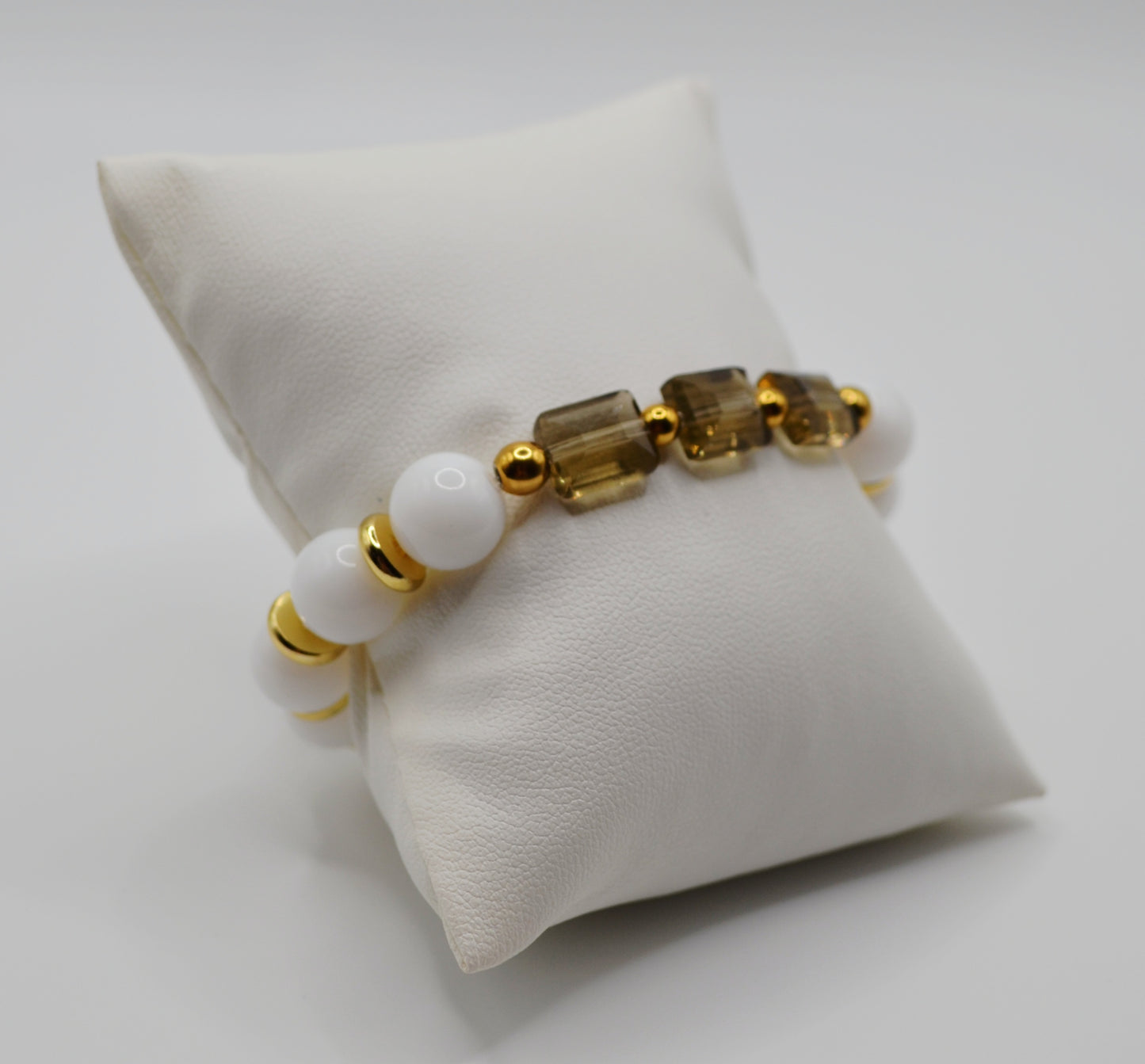 Rectangle faceted glass beaded bracelets