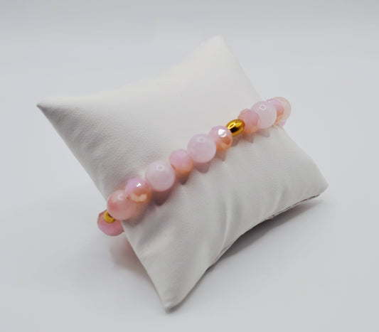Pink beaded bracelet