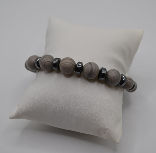 Weimaraner and rondelle beaded set