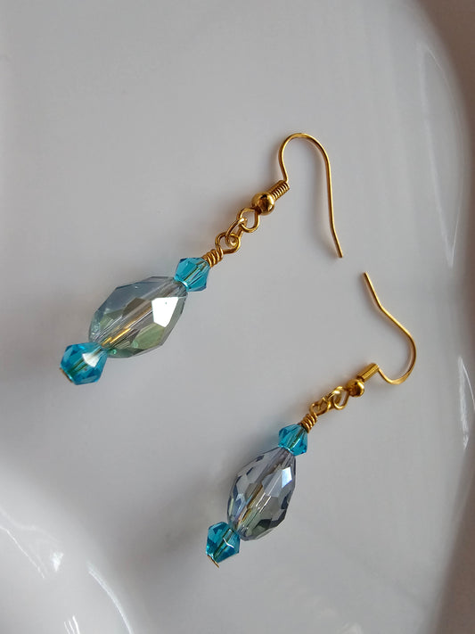 Light blue crystal drop earrings