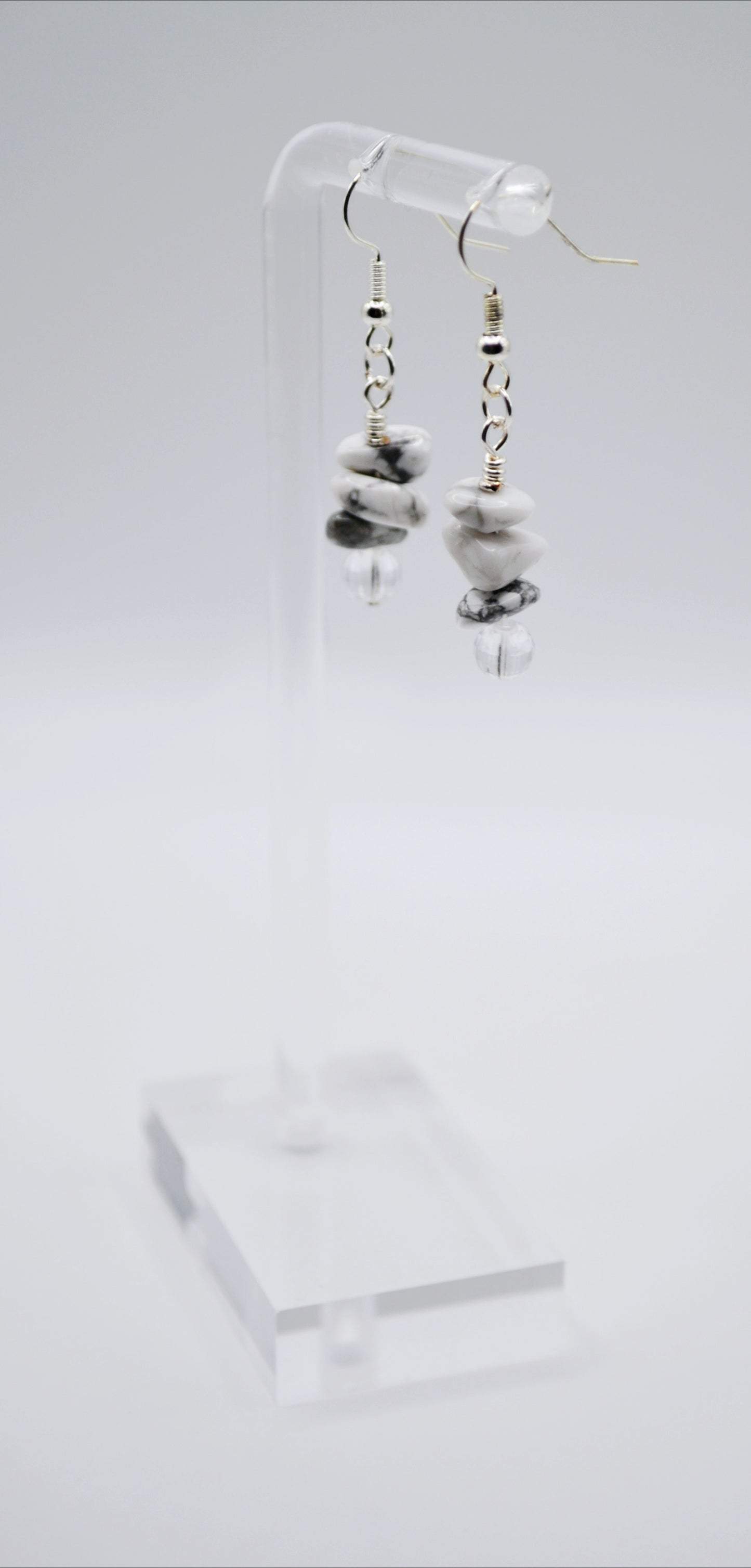 White howlite natural stone earrings