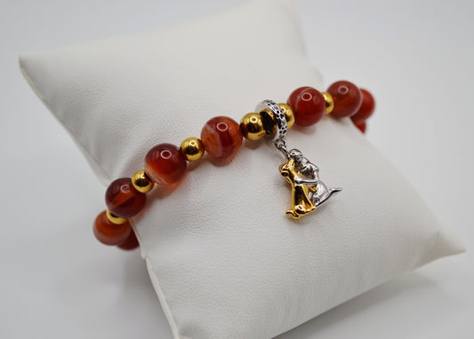Vizsla dog and girl charm bracelet