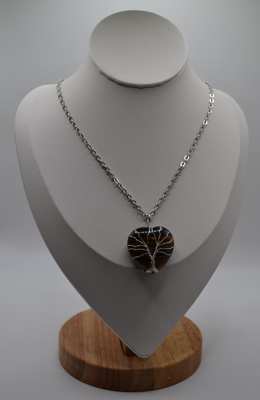 Tree of life heart pendant necklaces