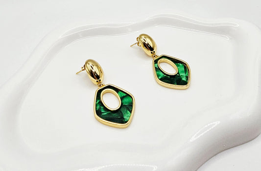 Geometric Dangle Stud Earrings