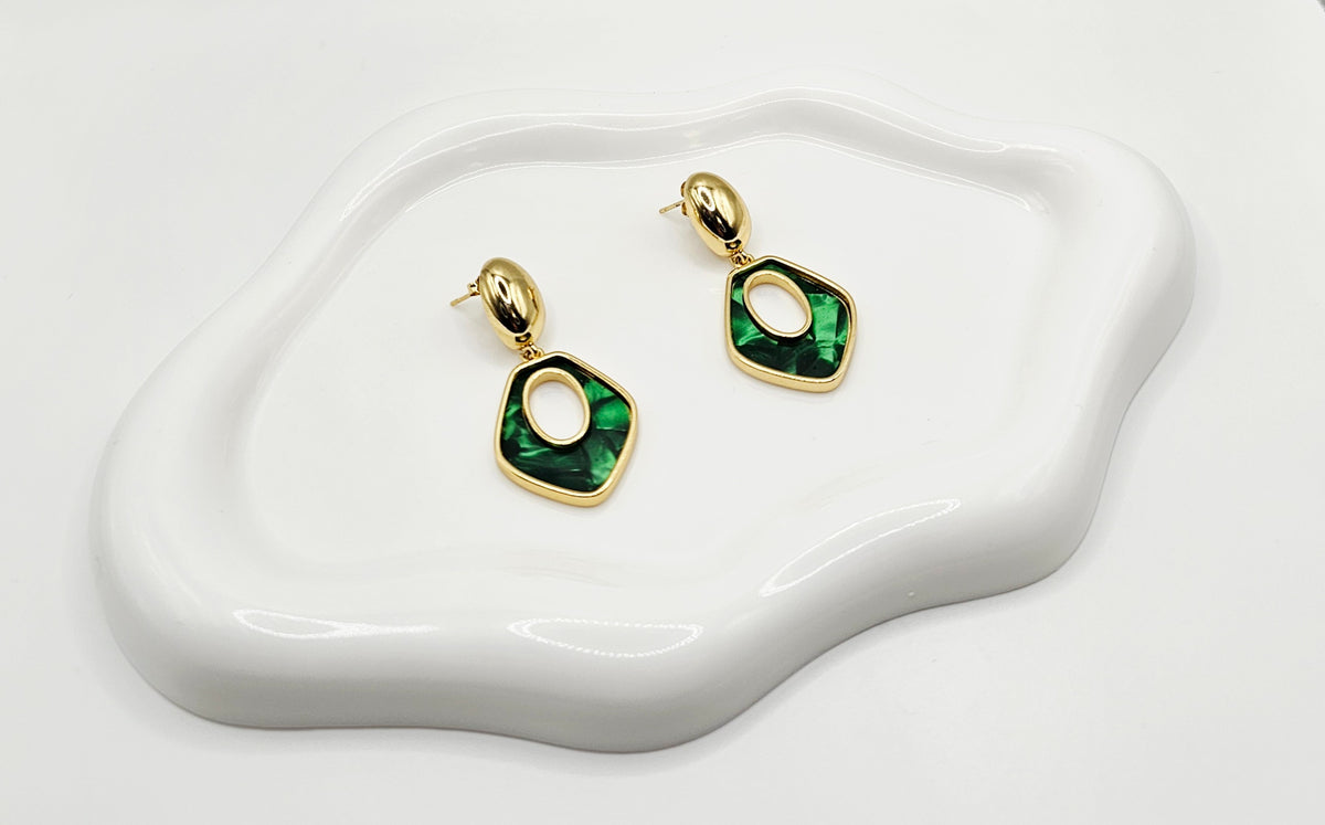 Geometric Dangle Stud Earrings