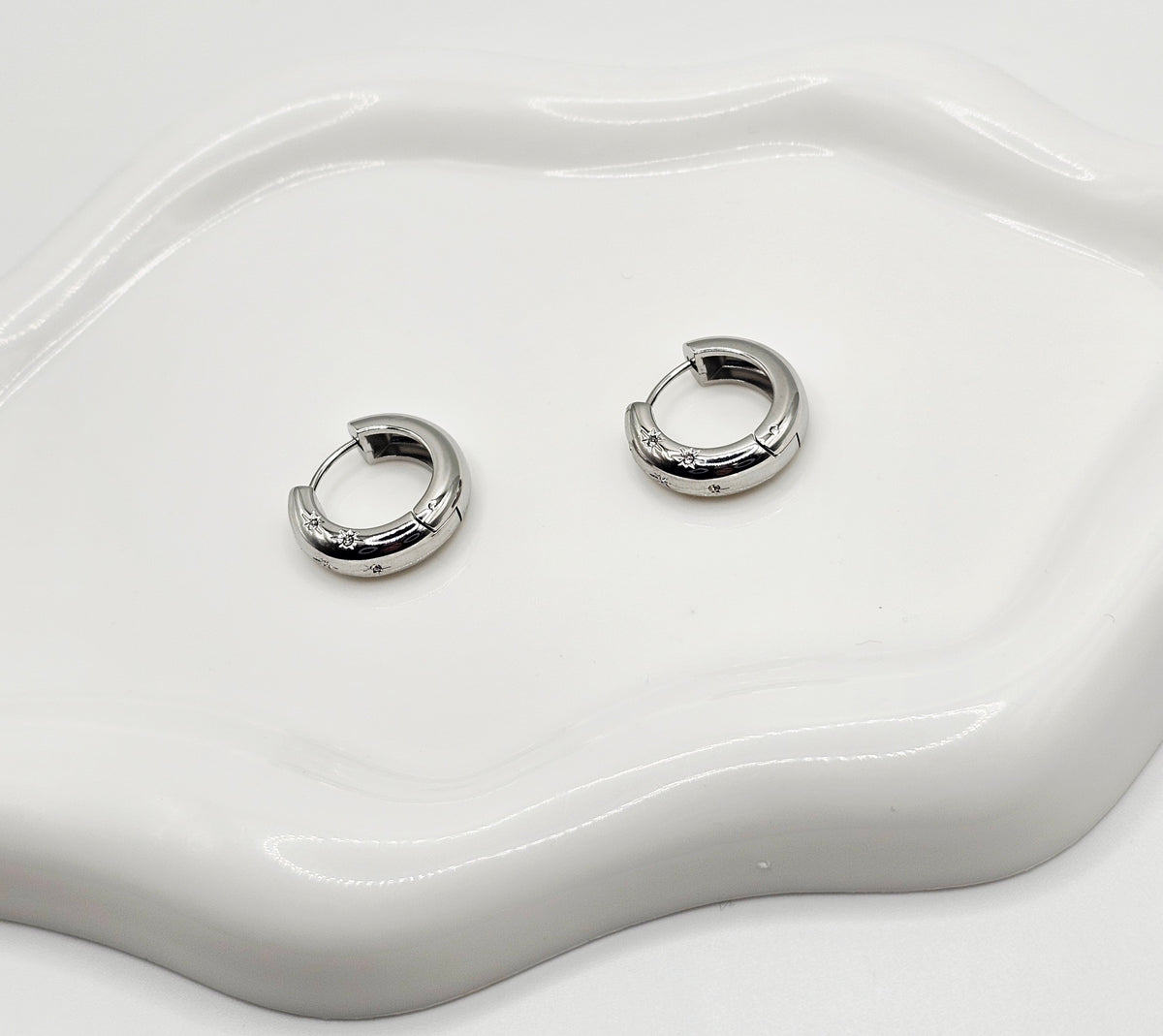 North Star Hoop Earrings