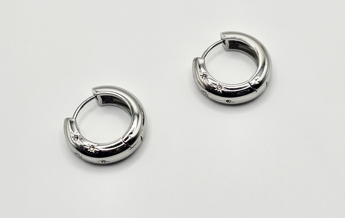 North Star Hoop Earrings