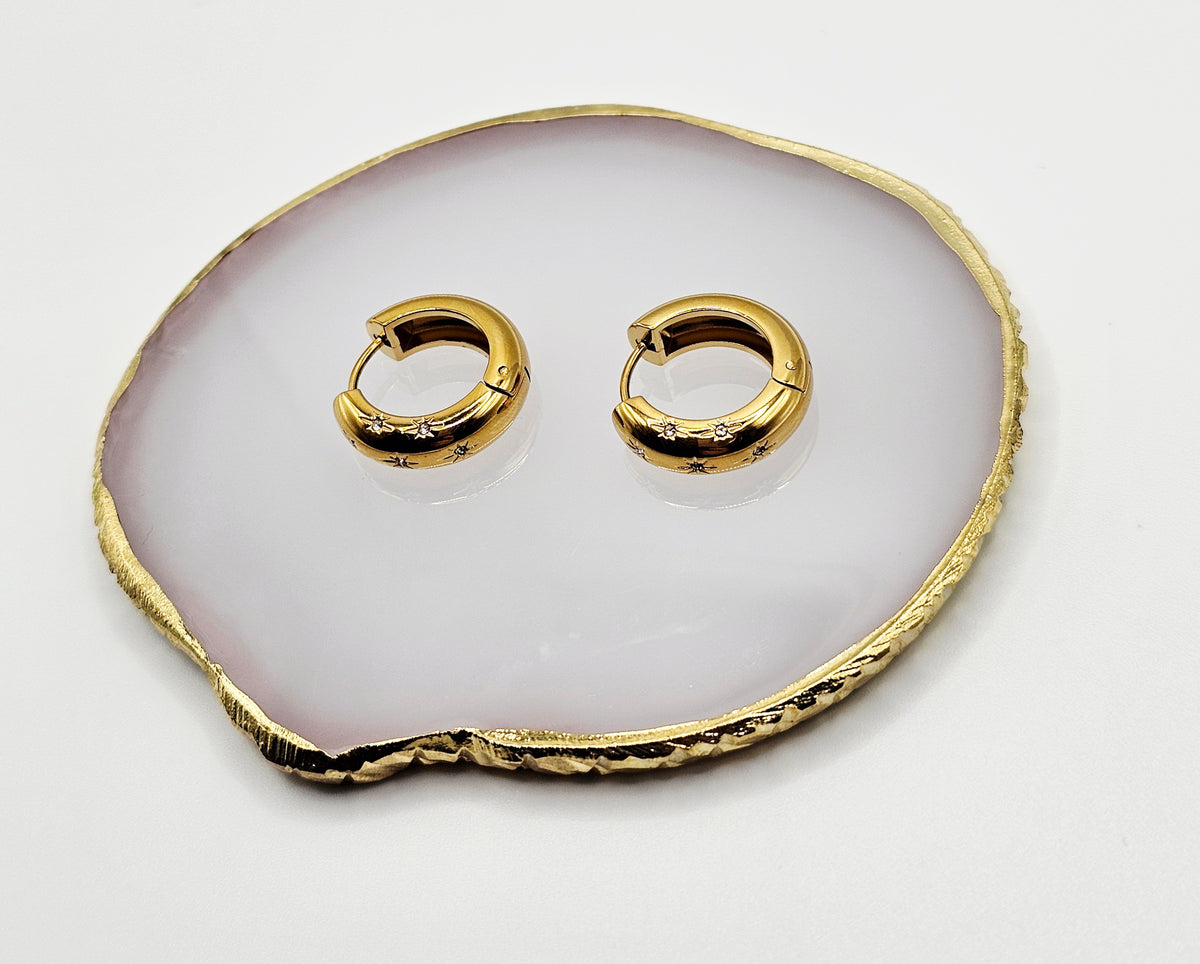 North Star Hoop Earrings