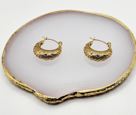 Heart hoops earrings