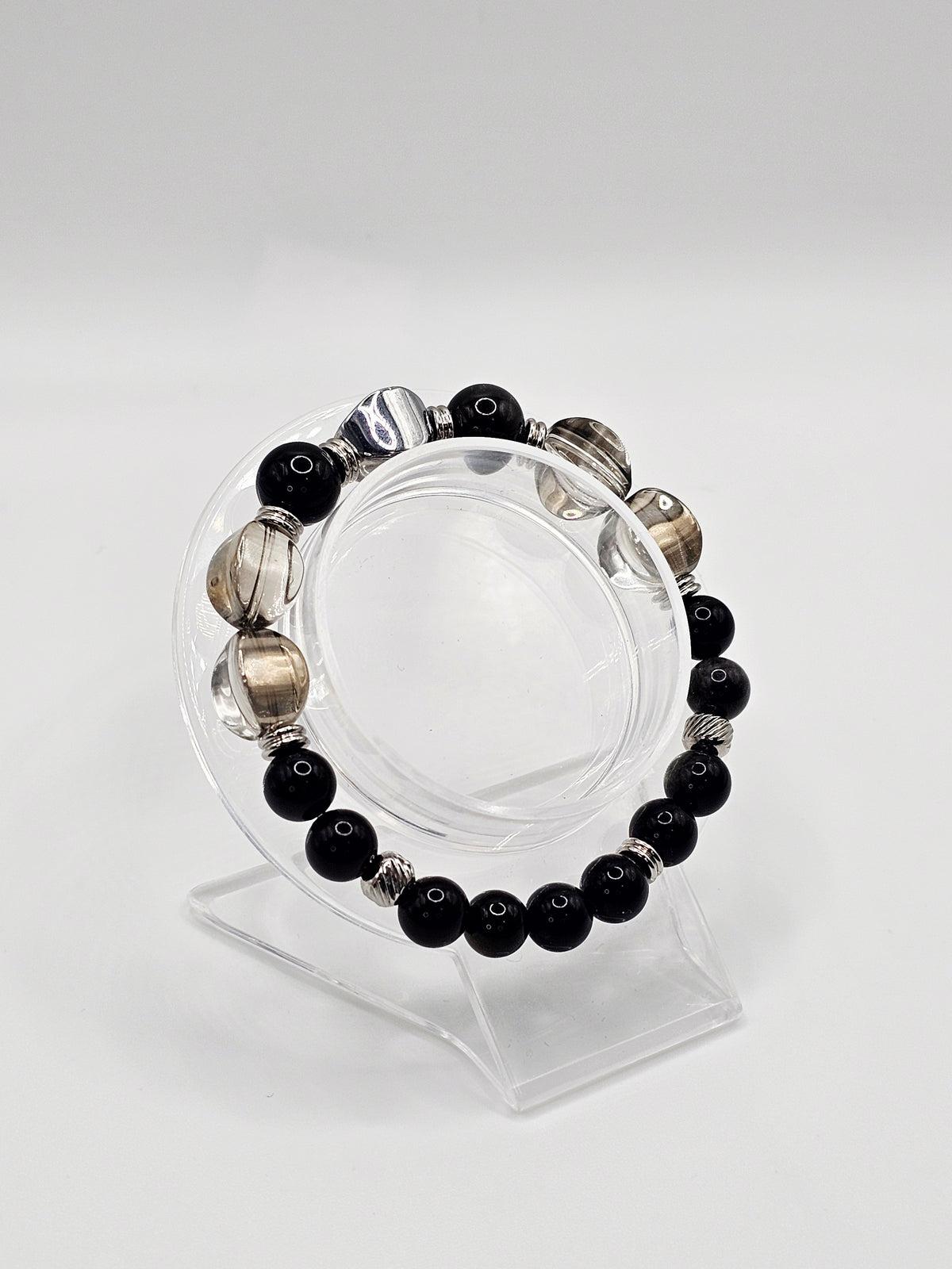 Clear White Crystal Glass Bracelet