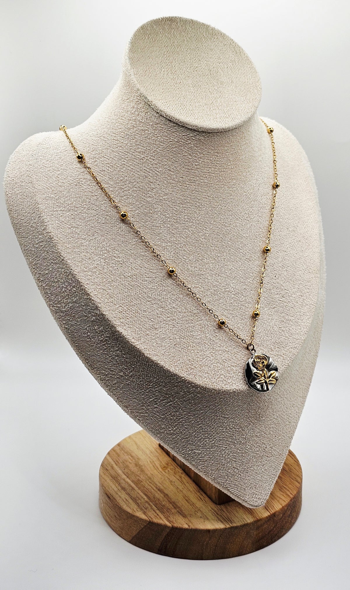 Rose Dragonfly Pendant Necklace
