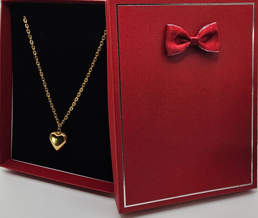 Heart Hoop Earrings and Necklace Gift Set