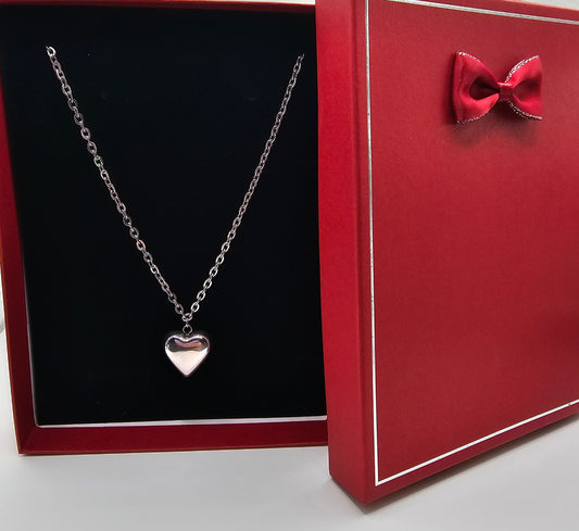 Heart Hoop Earrings and Necklace Gift Set