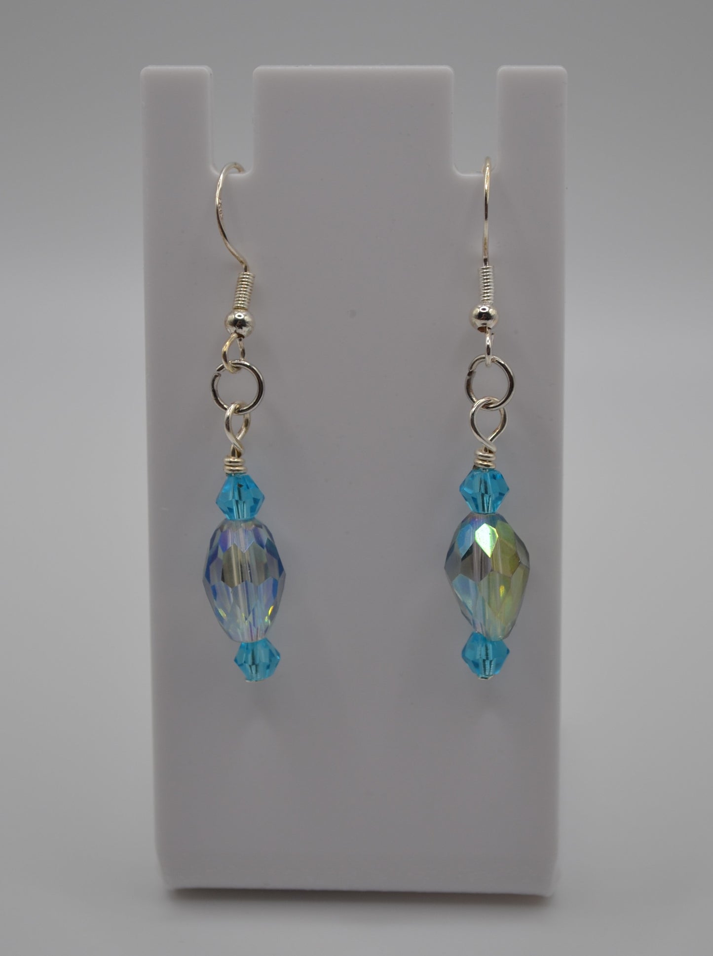 Light blue crystal drop earrings
