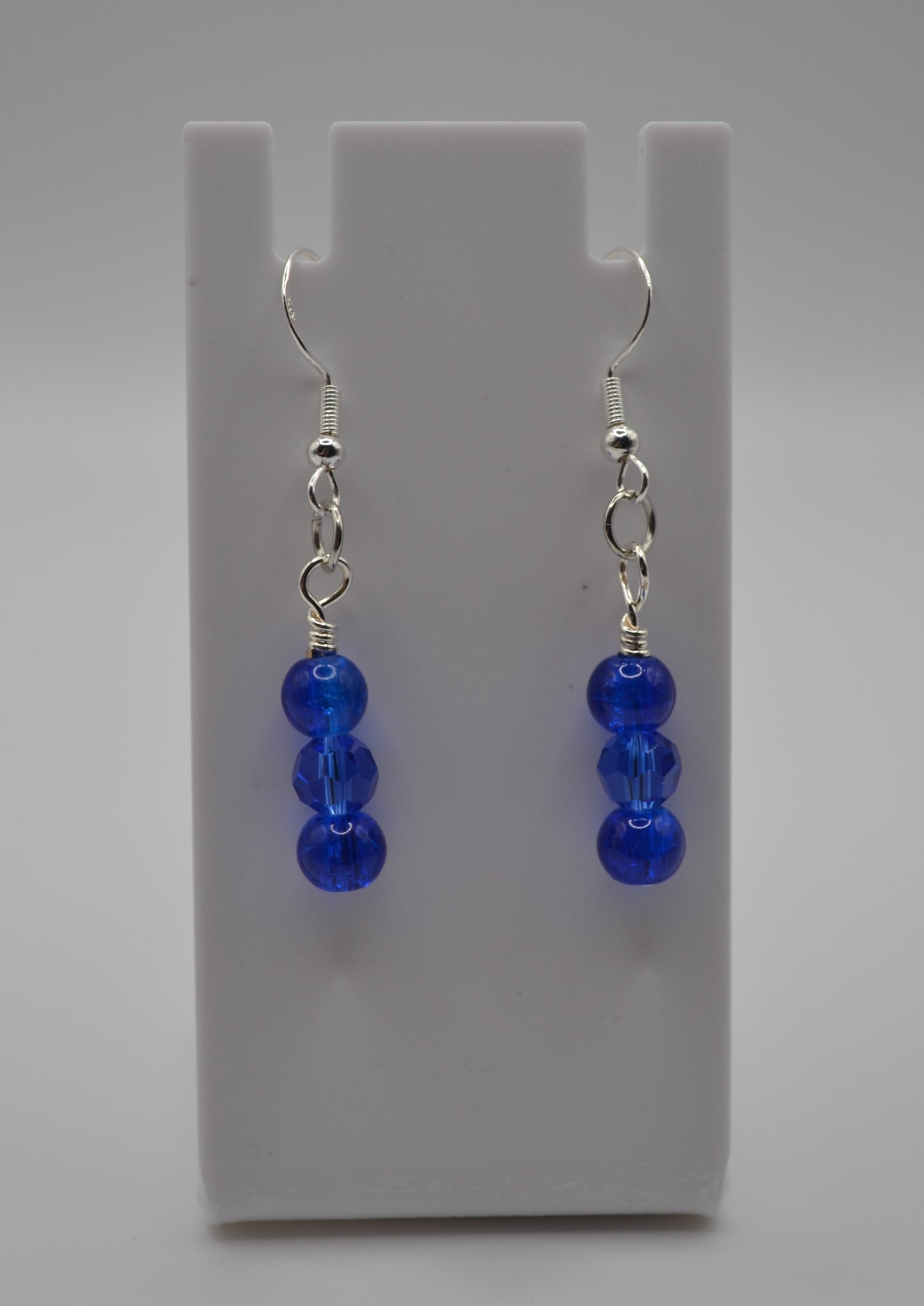 Silver deep blue earrings