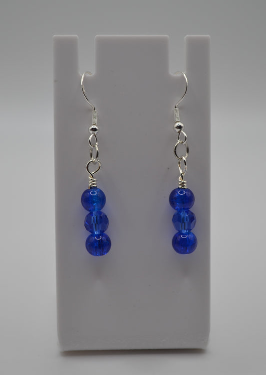 Silver deep blue earrings