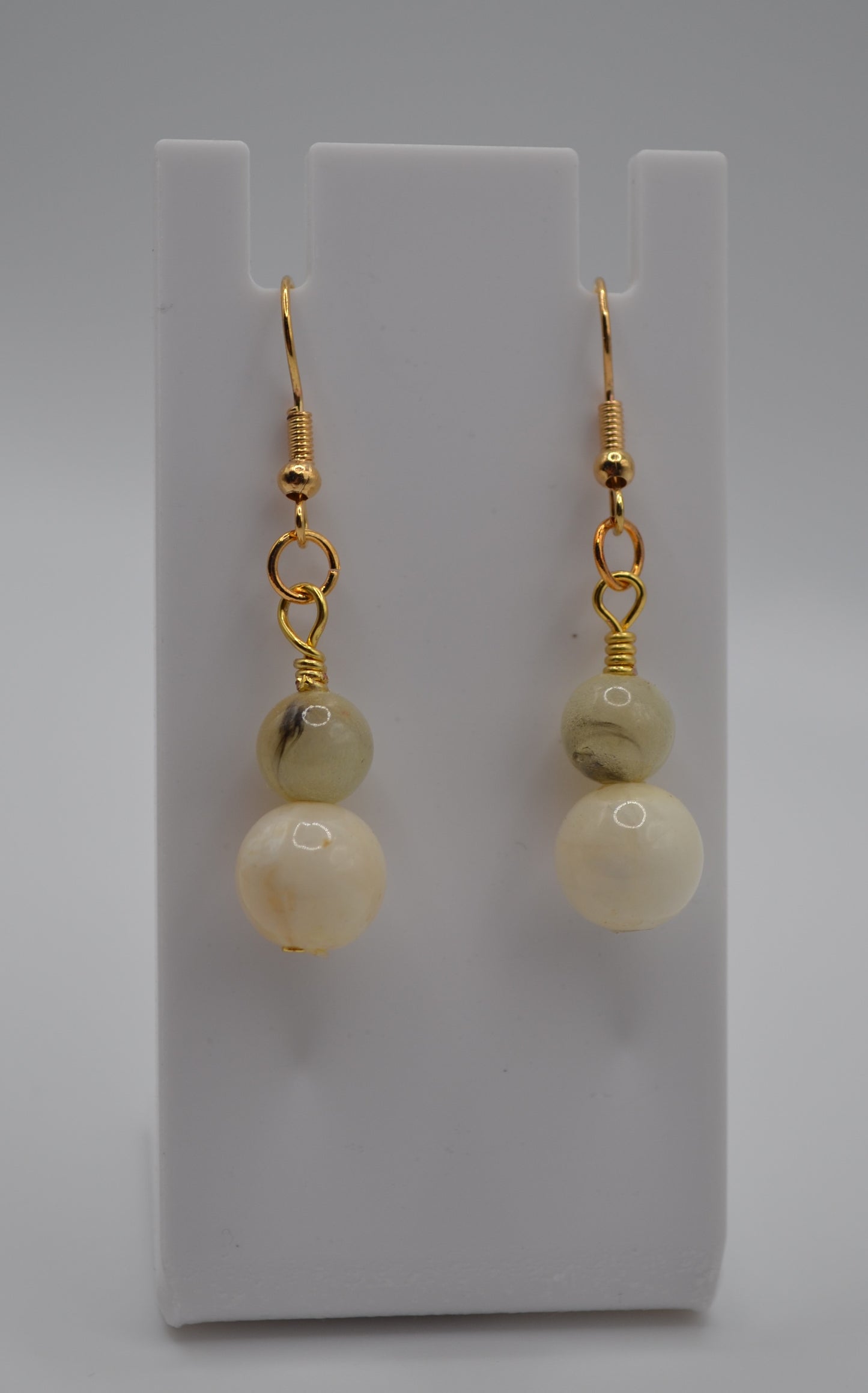 Neutral glass earrings