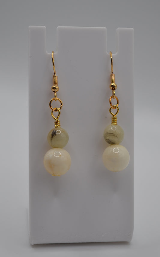 Neutral glass earrings