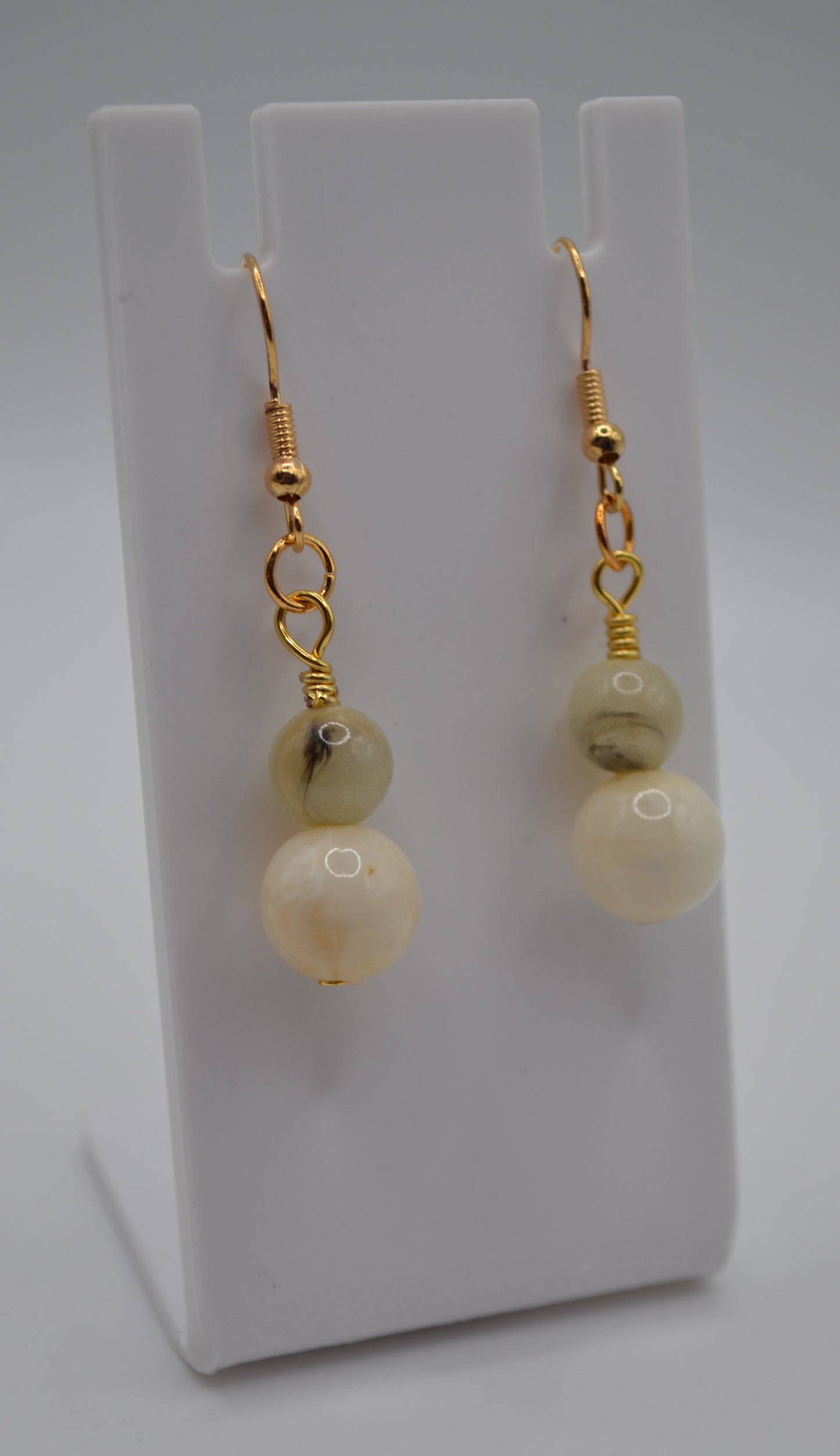 Neutral glass earrings