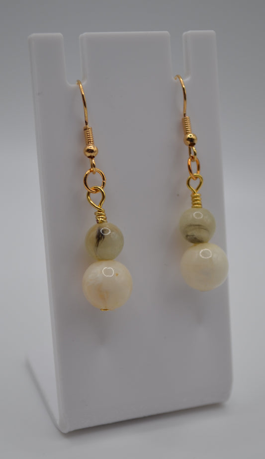 Neutral glass earrings