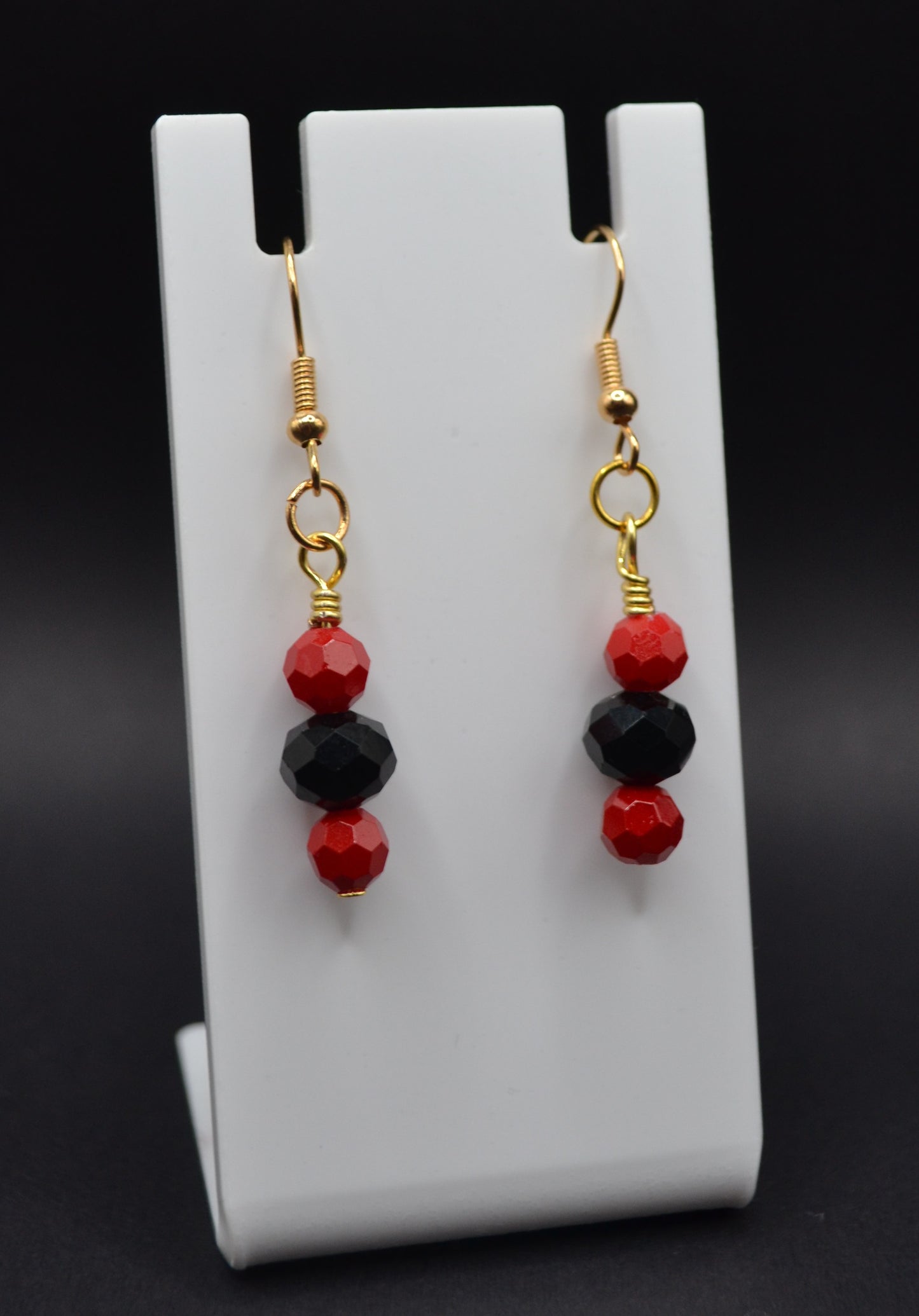 Red and black earrings
