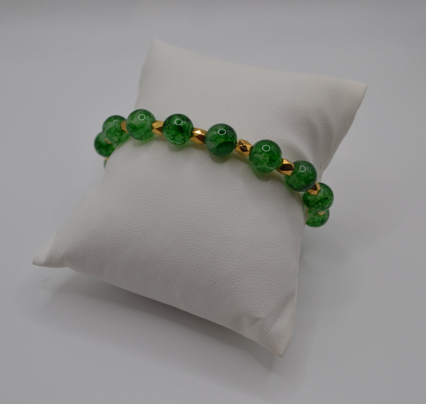 Green and gold speckled bracelet