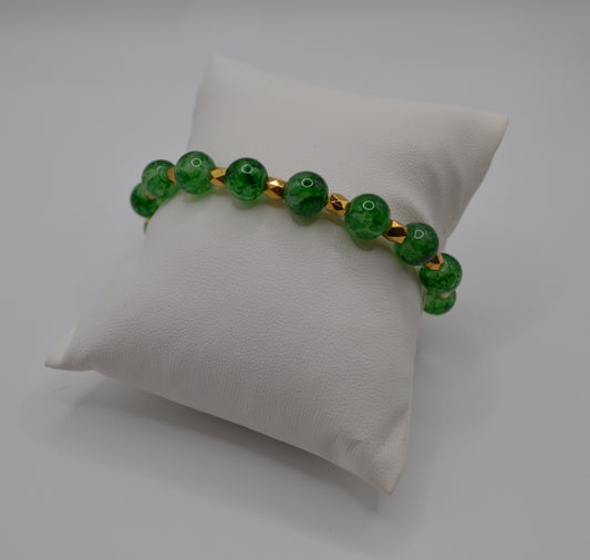 Green and gold speckled bracelet