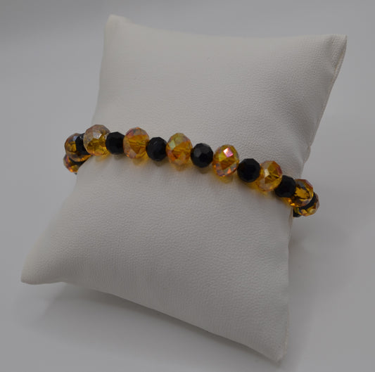 Orange and black glass bracelet