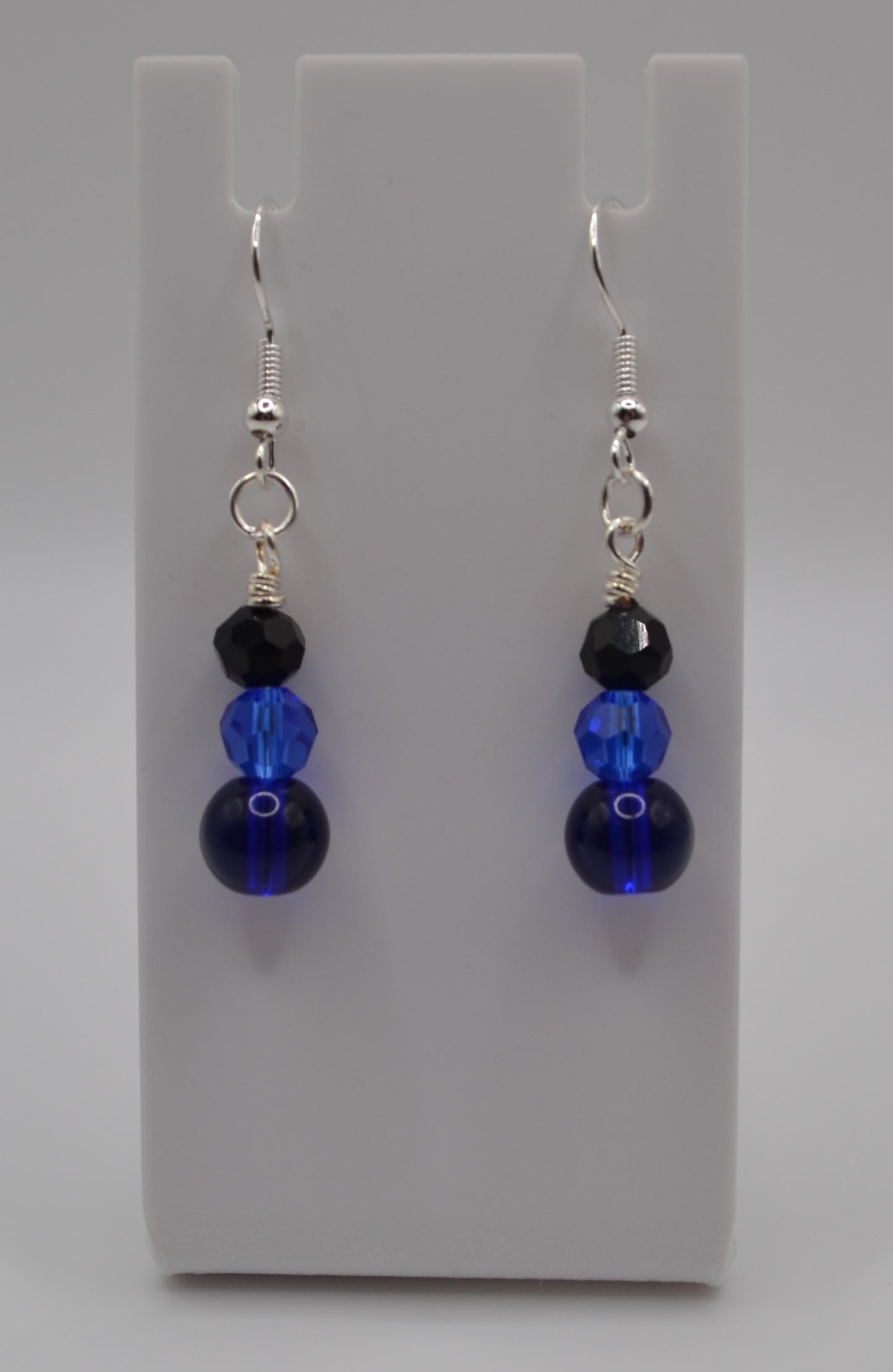 Blue and black earrings