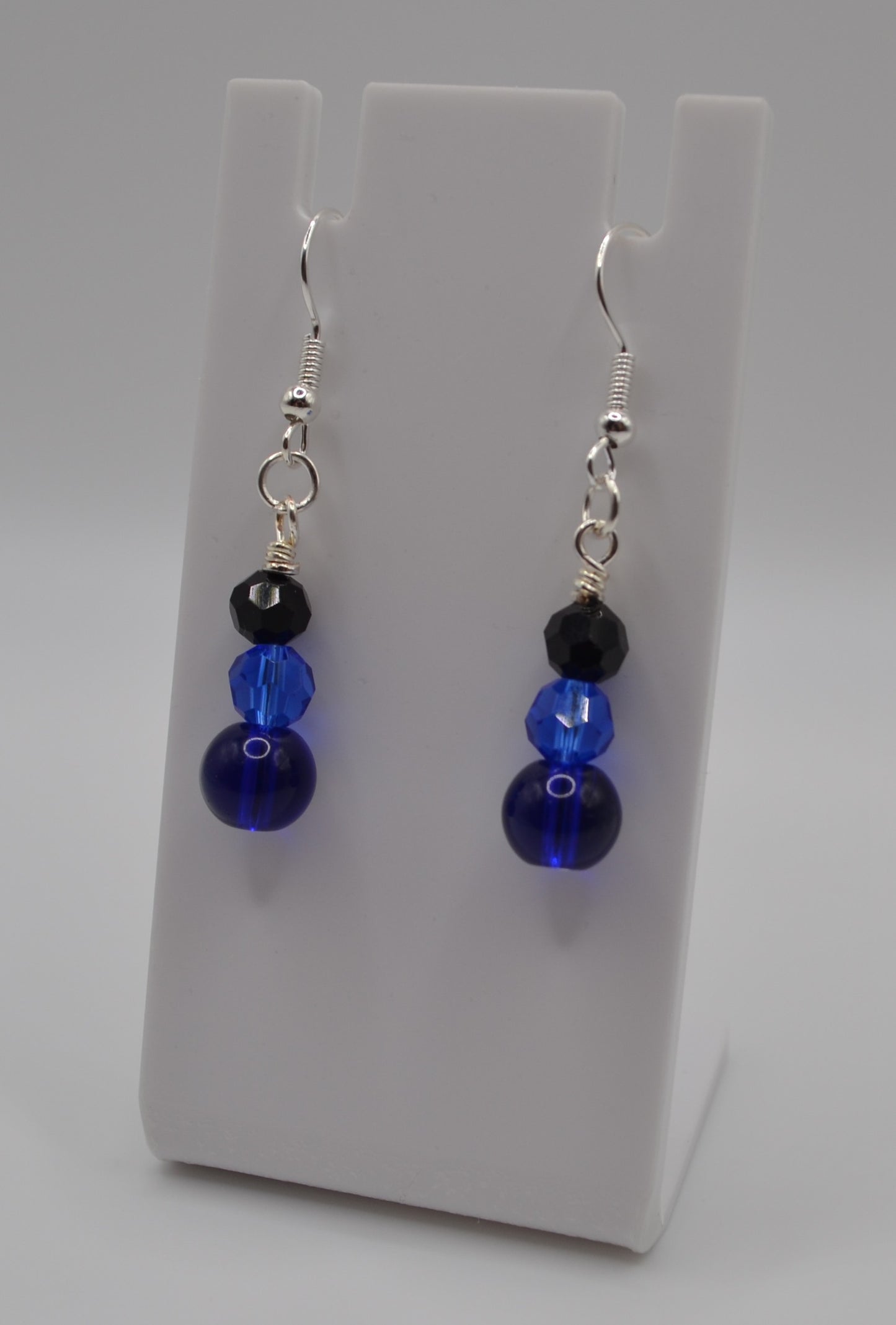Blue and black earrings