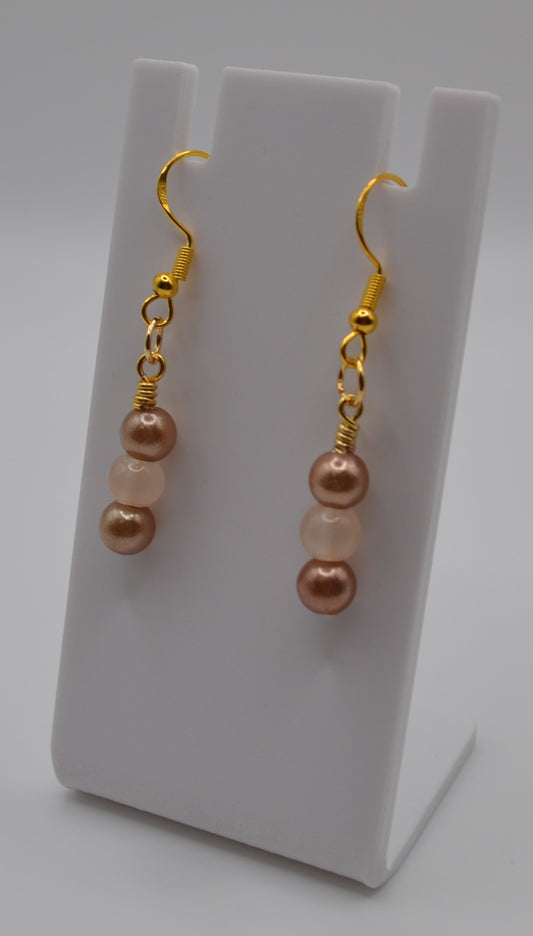 Brown and beige earrings